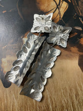 Load image into Gallery viewer, Navajo Sterling Silver &amp; Turquoise Concho Dangle Earrings Signed By Tahe
