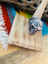Load image into Gallery viewer, Handmade Sterling Silver Skull Ring Size 8.75