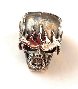 Handmade Sterling Silver Skull Ring Size 8.75