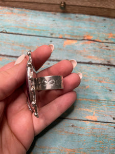 Navajo Spiny Sterling Silver Adjustable Ring Signed