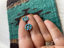 Load image into Gallery viewer, Zuni Sterling Silver &amp; Turquoise Round 1/2 Inch Stud Earrings