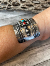 Load image into Gallery viewer, Navajo Sterling Silver And Multi Stone Bracelet Cuff By A Douglas