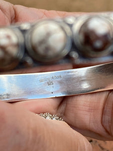 Handmade 6mm Wild Horse & Sterling Silver 7.5 inch Bangle Bracelet