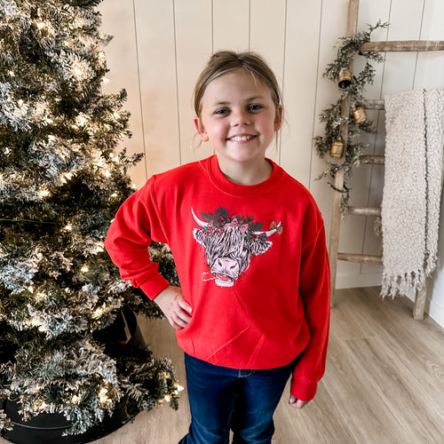 Kids Crew - Christmas Highland Cow