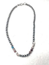 Load image into Gallery viewer, Navajo Sterling Silver Spice 6mm Pearl Beaded Necklace 18”