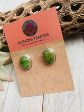 Load image into Gallery viewer, Navajo Sonoran Mountain Turquoise &amp; Sterling Silver Stud Earrings