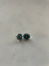 Load image into Gallery viewer, Zuni Sterling Silver &amp; Turquoise Flower Stud Earrings