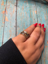 Load image into Gallery viewer, Old Pawn Navajo Sterling Silver, Tigers Eye, Onyx &amp; Coral Inlay Ring Size 6