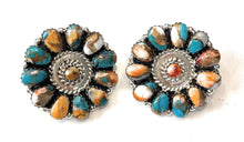 Load image into Gallery viewer, Navajo Sterling Silver And Spice Multi Stone Earrings