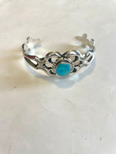 Load image into Gallery viewer, Turquoise &amp; Sterling Silver Navajo Cuff By F.L Begay