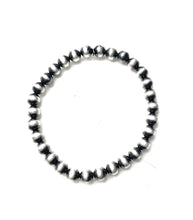 Load image into Gallery viewer, Handmade Sterling Silver 6mm Beaded Bracelet
