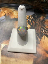 Load image into Gallery viewer, Navajo Made Silver &amp; White Opal Ring