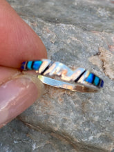 Load image into Gallery viewer, Navajo Lapis, Turquoise, Blue Opal Stacker Ring