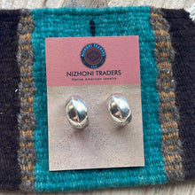 Load image into Gallery viewer, Navajo Hand Stamped Sterling Silver Hoop Earrings