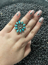 Load image into Gallery viewer, Beautiful Sterling Silver &amp; Turquoise Adjustable Ring