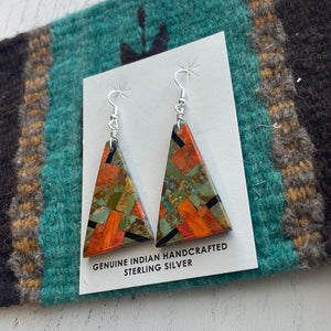 Santo Domingo Multi Stone Inlay Dangle Earrings