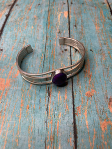 Navajo Purple Mojave & Sterling Silver Cuff Bracelet
