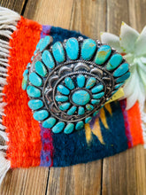Load image into Gallery viewer, Old Pawn Vintage Navajo Turquoise &amp; Sterling Silver Cuff Bracelet