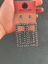 Load image into Gallery viewer, Zuni Sterling Silver Turquoise Dangle Earrings