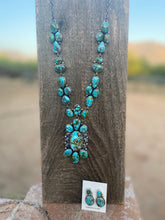 Load image into Gallery viewer, Kingman Web Turquoise Necklace set By Paul Livingston Signed