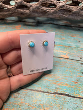 Load image into Gallery viewer, Beautiful Navajo Turquoise And Sterling Silver Studs