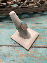 Load image into Gallery viewer, Navajo Man Made Sterling Silver &amp; White Opal Ring