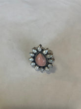 Load image into Gallery viewer, Handmade Sterling Silver, Mother of Pearl &amp; Rhodochrosite Cluster Adjustable Ring Signed Nizhoni