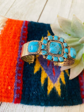 Load image into Gallery viewer, Navajo Old Pawn Vintage Turquoise &amp; Sterling Silver Cuff Bracelet