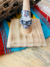 Load image into Gallery viewer, Handmade Sterling Silver Skull Ring Size 8.5
