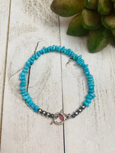 Load image into Gallery viewer, Navajo Turquoise &amp; Sterling Silver Beaded Bracelet