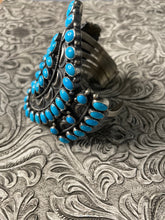 Load image into Gallery viewer, Anthony Skeets Navajo Turquoise &amp; Sterling Silver Cuff Bracelet Signed