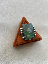 Load image into Gallery viewer, Navajo Turquoise &amp; Sterling Silver Ring Size 8 Signed