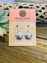 Load image into Gallery viewer, Navajo Hand Stamped Sterling Silver Concho Dangle Earrings