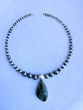 Load image into Gallery viewer, Navajo Turquoise And Sterling Silver Pearl Beaded Choker Necklace
