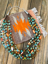 Load image into Gallery viewer, Navajo Turquoise, Spiny &amp; Heishi Six Strand Beaded Necklace