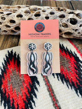 Load image into Gallery viewer, Navajo Sterling Silver Concho Dangle Earrings By Leander Tahe