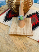 Load image into Gallery viewer, Navajo Sonoran Gold Turquoise &amp; Sterling Silver Ring Size 7