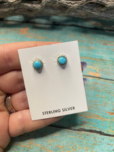 Load image into Gallery viewer, Beautiful Navajo Turquoise And Sterling Silver Studs