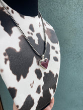 Load image into Gallery viewer, Navajo Purple Spiny And Sterling Silver Heart Pendant Signed