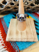 Load image into Gallery viewer, Handmade Sterling Silver Skull Ring Size 6