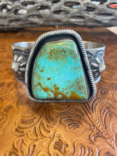 Load image into Gallery viewer, Navajo Royston Turquoise &amp; Sterling Silver Cuff Bracelet Chimney Butte