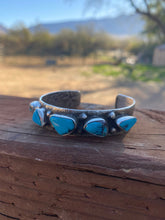 Load image into Gallery viewer, Zuni Royston Turquoise Sterling Silver cuff By Jude Candeleria