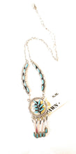 Load image into Gallery viewer, Vintage Old Pawn Zuni Turquoise &amp; Sterling Silver Needlepoint Necklace