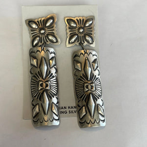 Leander Tahe Navajo Sterling Silver Earrings Handmade