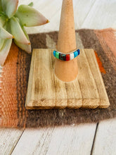 Load image into Gallery viewer, Navajo Sterling Silver &amp; Multi Stone Inlay Band Ring Size 7.5