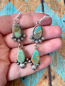 Royston Turquoise Squash Blossom Set By Navajo Artist Jacqueline Silver
