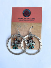 Load image into Gallery viewer, Vintage Old Pawn Zuni Thunderbird Sterling Silver Dangle Earrings