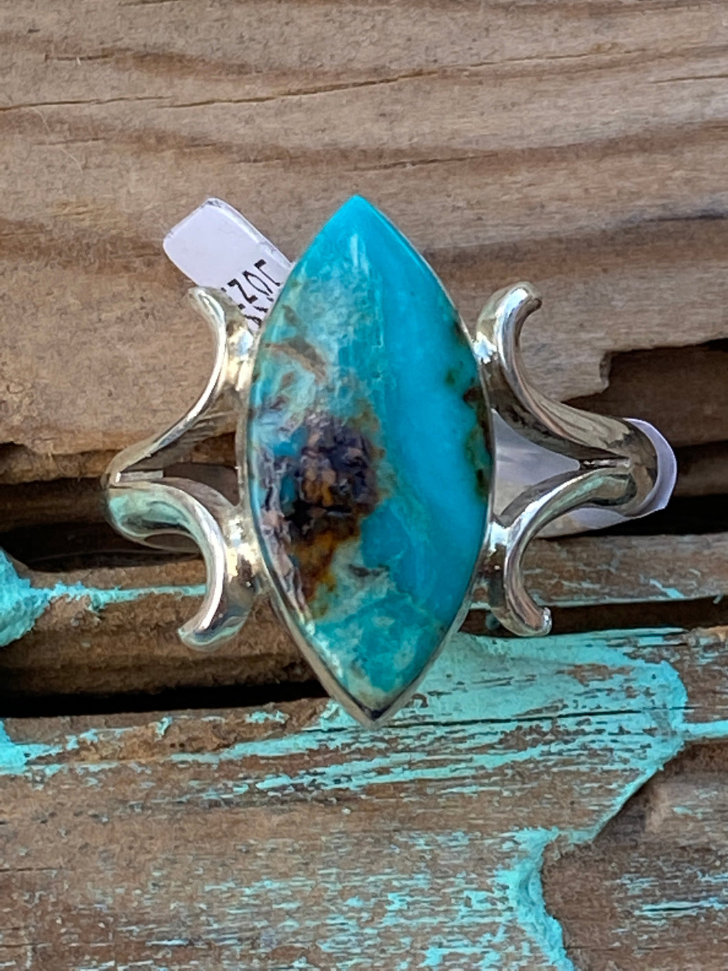Navajo Kingman Turquoise Sterling Ring 8