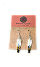 Load image into Gallery viewer, Feather Turquoise Sterling Silver Dangle Earrings