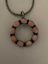 Load image into Gallery viewer, Navajo Round Queen Pink Conch &amp; Sterling Silver Pendant Signed
